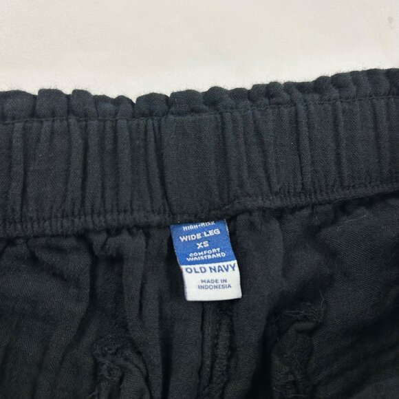 Old Navy Black Cotton Gauze Wide Leg Lounge Pant XS - Picture 4 of 7